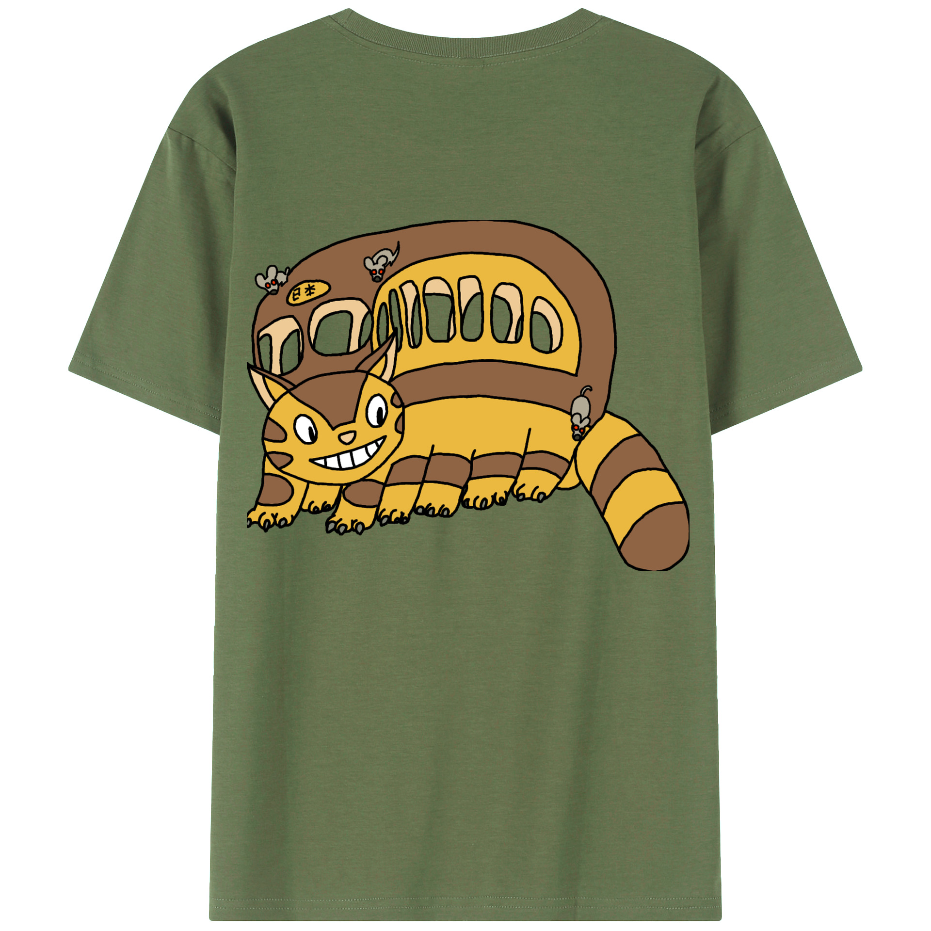 （画像用） となりのトトロ 草壁メイ 草壁サツキ My Neighbor Totoro Satsuki Kusakabe Mei Kusakabe 綿100％ メンズ半袖Tシャツ（バックプリント） 通気性